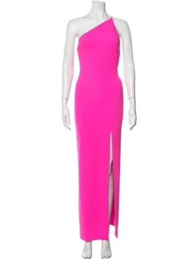 Pre-owned Solace London One-shoulder Long Dress In Pink