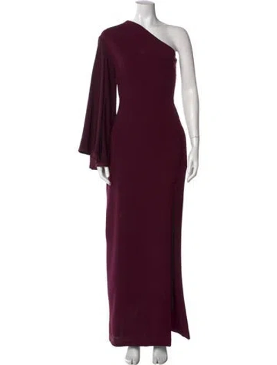 Pre-owned Solace London One-shoulder Long Dress In Purple
