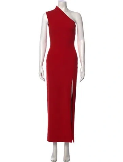 Pre-owned Solace London One-shoulder Long Dress In Red
