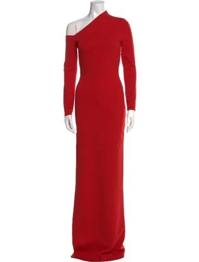 Pre-owned Solace London One-shoulder Long Dress In Red