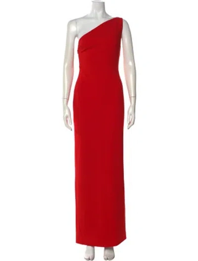 Pre-owned Solace London One-shoulder Long Dress In Red