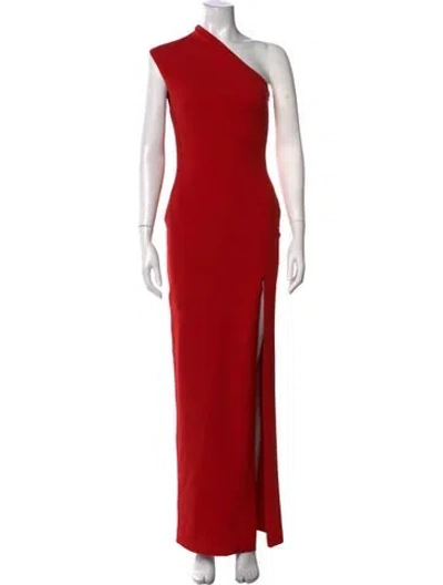 Pre-owned Solace London One-shoulder Long Dress In Red