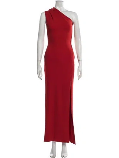 Pre-owned Solace London One-shoulder Long Dress In Red