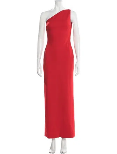 Pre-owned Solace London One-shoulder Long Dress In Red