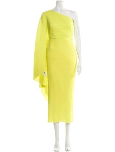 Pre-owned Solace London One-shoulder Long Dress W/ Tags In Yellow