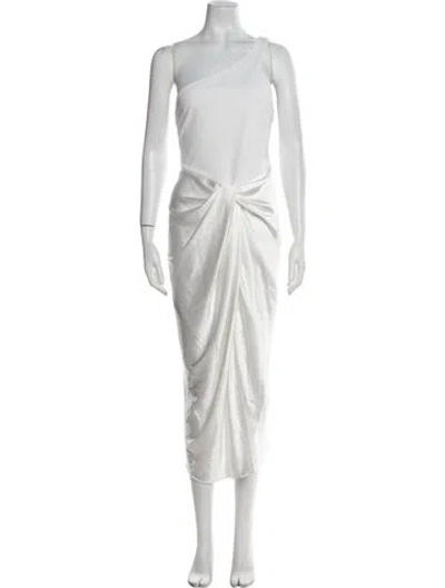 Pre-owned Solace London One-shoulder Long Dress In White