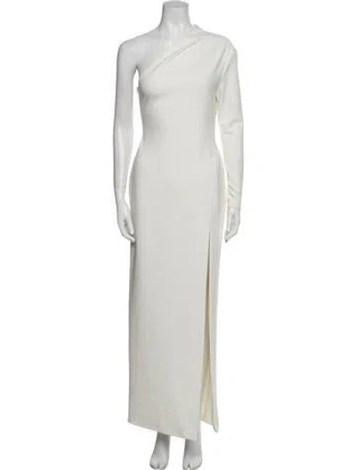 Pre-owned Solace London One-shoulder Long Dress In White