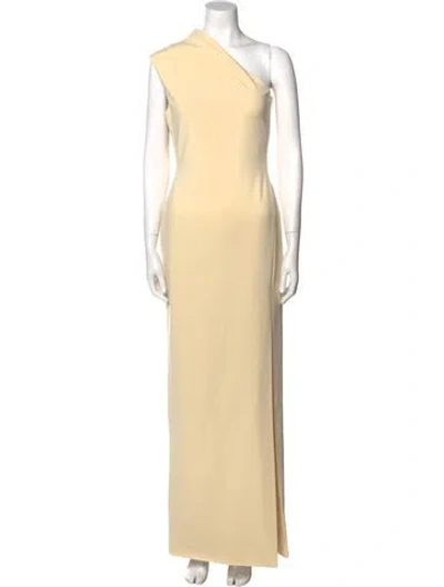 Pre-owned Solace London One-shoulder Long Dress In Yellow