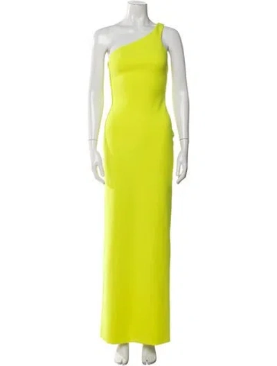 Pre-owned Solace London One-shoulder Long Dress In Yellow