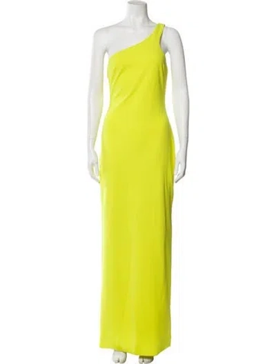 Pre-owned Solace London One-shoulder Long Dress In Yellow