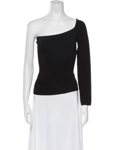 Pre-owned Solace London One-shoulder Long Sleeve Top W/ Tags In Black