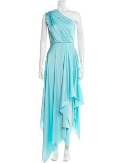 Pre-owned Solace London One-shoulder Midi Length Dress In Blue
