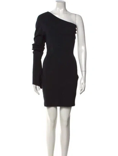 Pre-owned Solace London One-shoulder Mini Dress In Black