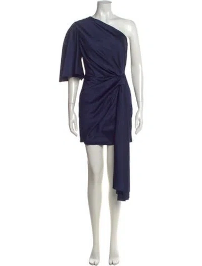 Pre-owned Solace London One-shoulder Mini Dress In Blue