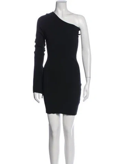 Pre-owned Solace London One-shoulder Mini Dress In Blue