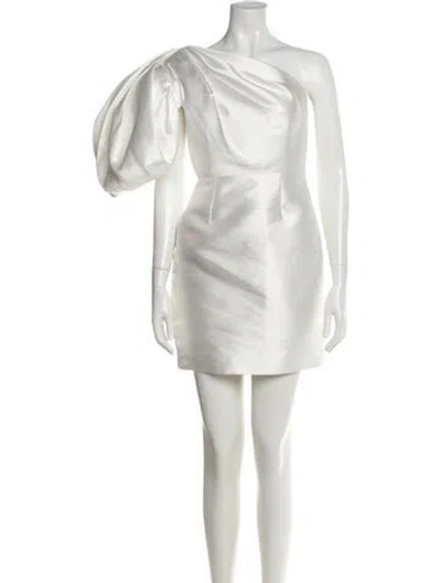 Pre-owned Solace London One-shoulder Mini Dress In Neutral