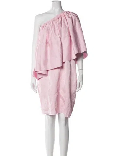 Pre-owned Solace London One-shoulder Mini Dress In Pink