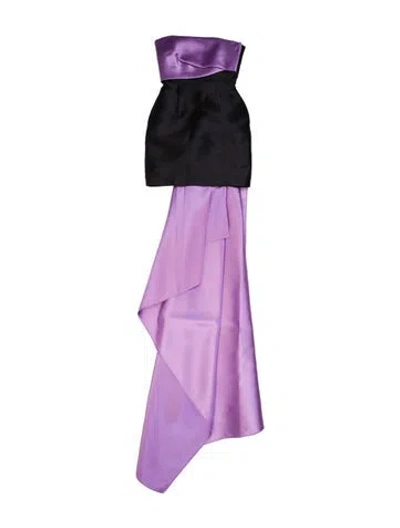 Pre-owned Solace London One-shoulder Mini Dress In Purple