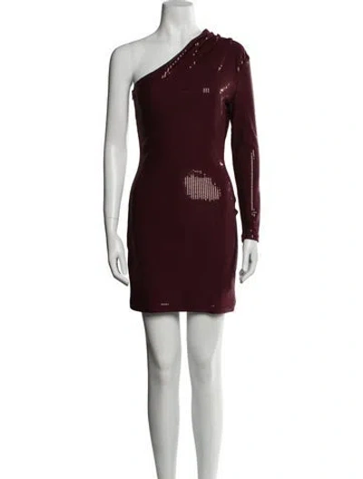 Pre-owned Solace London One-shoulder Mini Dress In Red