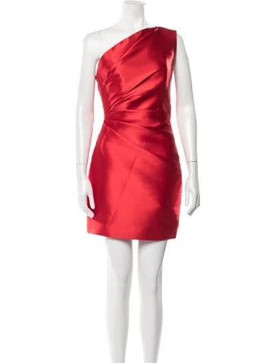 Pre-owned Solace London One-shoulder Mini Dress In Red