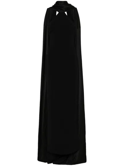 Solace London Rona Twisted Maxi Dress In Black