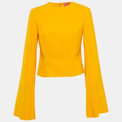 Pre-owned Solace London Orange Stretch Crepe The Nahla Top S