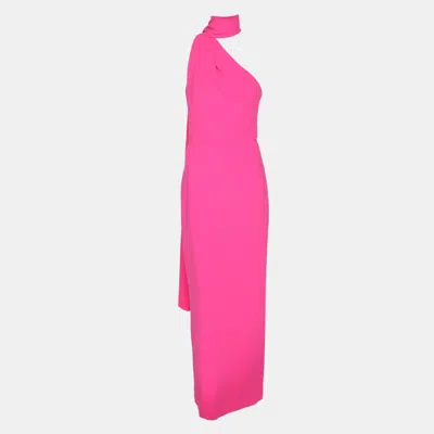 Pre-owned Solace London Pink Crepe Demi Maxi Dress S