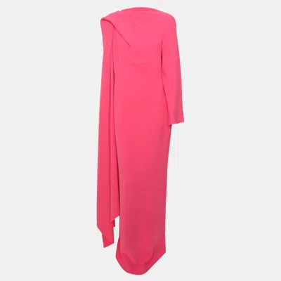 Pre-owned Solace London Pink Crepe Lydia Maxi Dress L