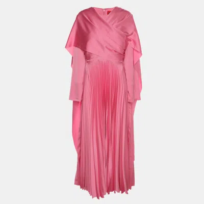 Pre-owned Solace London Pink Satin Long Dress M