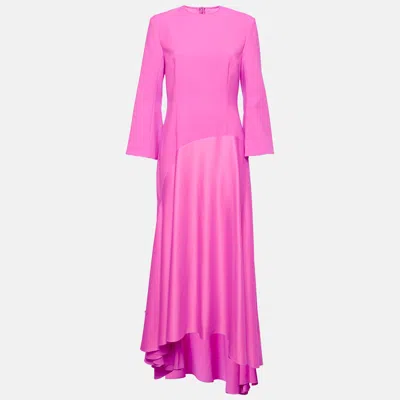 Pre-owned Solace London Pink Satin Storm Maxi Dress L