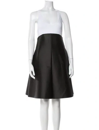 Pre-owned Solace London Pleated Accents Knee-length Skirt In Gray