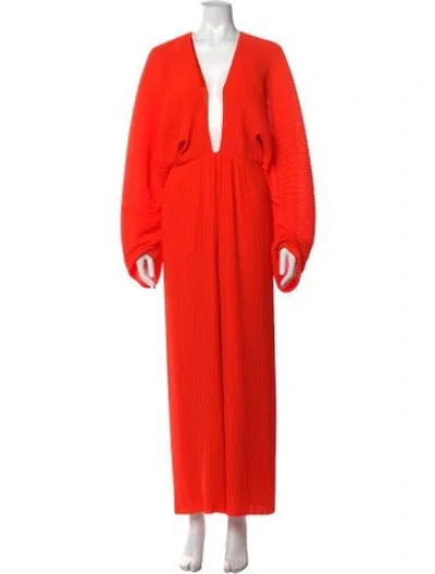 Pre-owned Solace London Plunge Neckline Jumpsuit In Orange