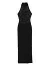Solace London Portia Embellished Halterneck Maxi Dress In Black