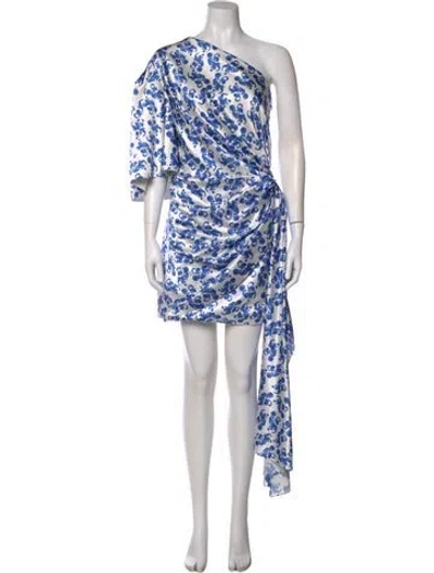Pre-owned Solace London Printed Mini Dress In Blue