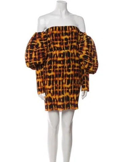 Pre-owned Solace London Printed Mini Dress W/ Tags In Orange