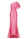 Solace London The Priya Bow-embellished Faille Gown In Pink