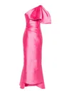 Solace London The Priya Bow-embellished Faille Gown In Rosado