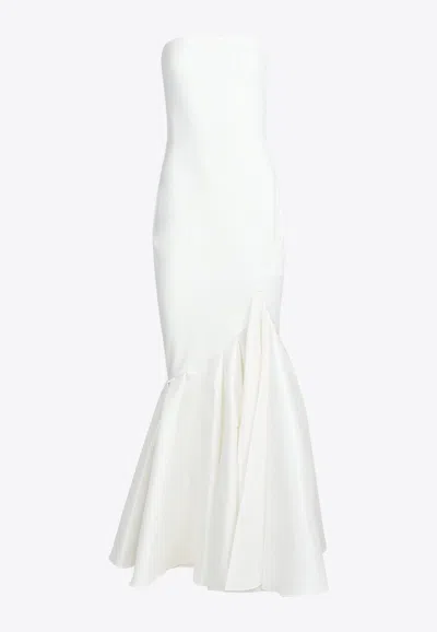 Solace London Rayne Strapless Gown In Cream