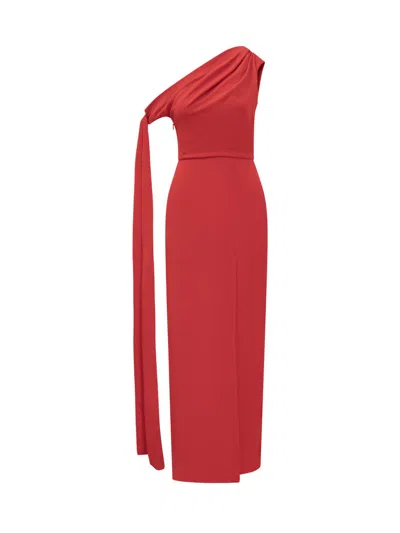 Solace London Red One-shoulder Dress