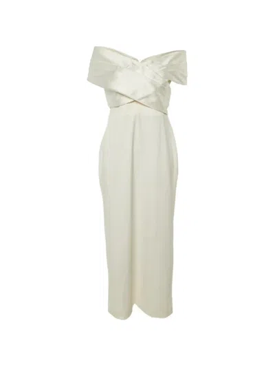 Pre-owned Solace London Rhea Maxi Dress In Neutral