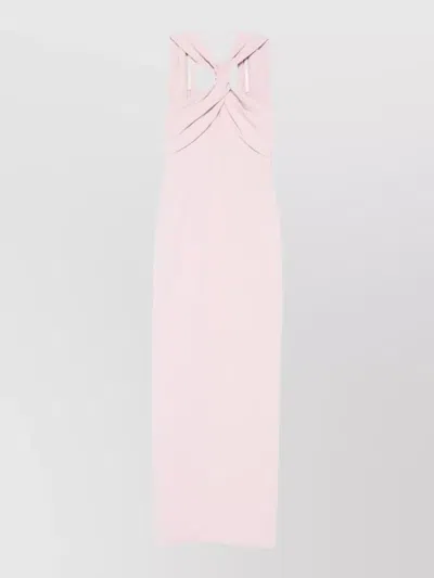 Solace London Rona Maxi Dress Knotted Draped Sheath In Pink