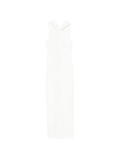 Solace London Rona Twisted Maxi Dress In White
