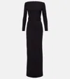 Solace London Long-sleeve Long Dress In Black