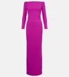 Solace London Sabina Off-shoulder Gown In Pink