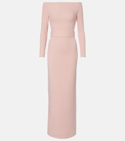 Solace London Sabina Off-shoulder Gown In Pink