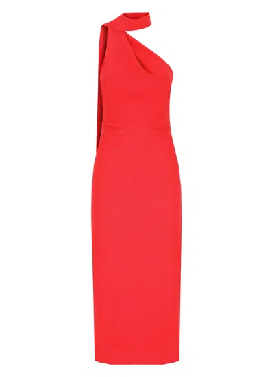 Solace London Samira Midi Dress In Red