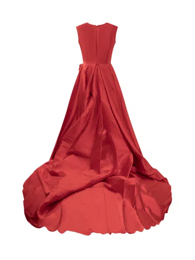 Solace London Satin Gown Dress In Red