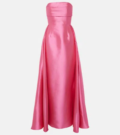 Solace London Robe Aus Satin In Pink