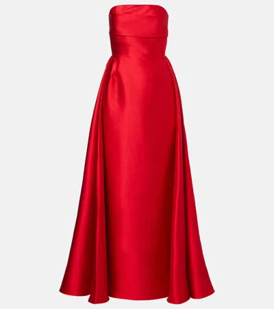 Solace London Satin Gown In Red