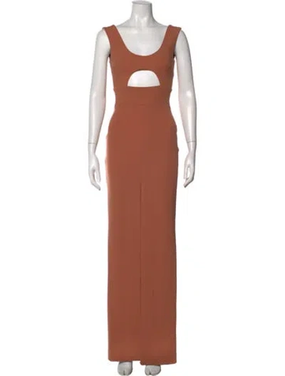 Pre-owned Solace London Scoop Neck Long Dress In Orange